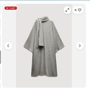 Zara Gray Cape Jacket NWT